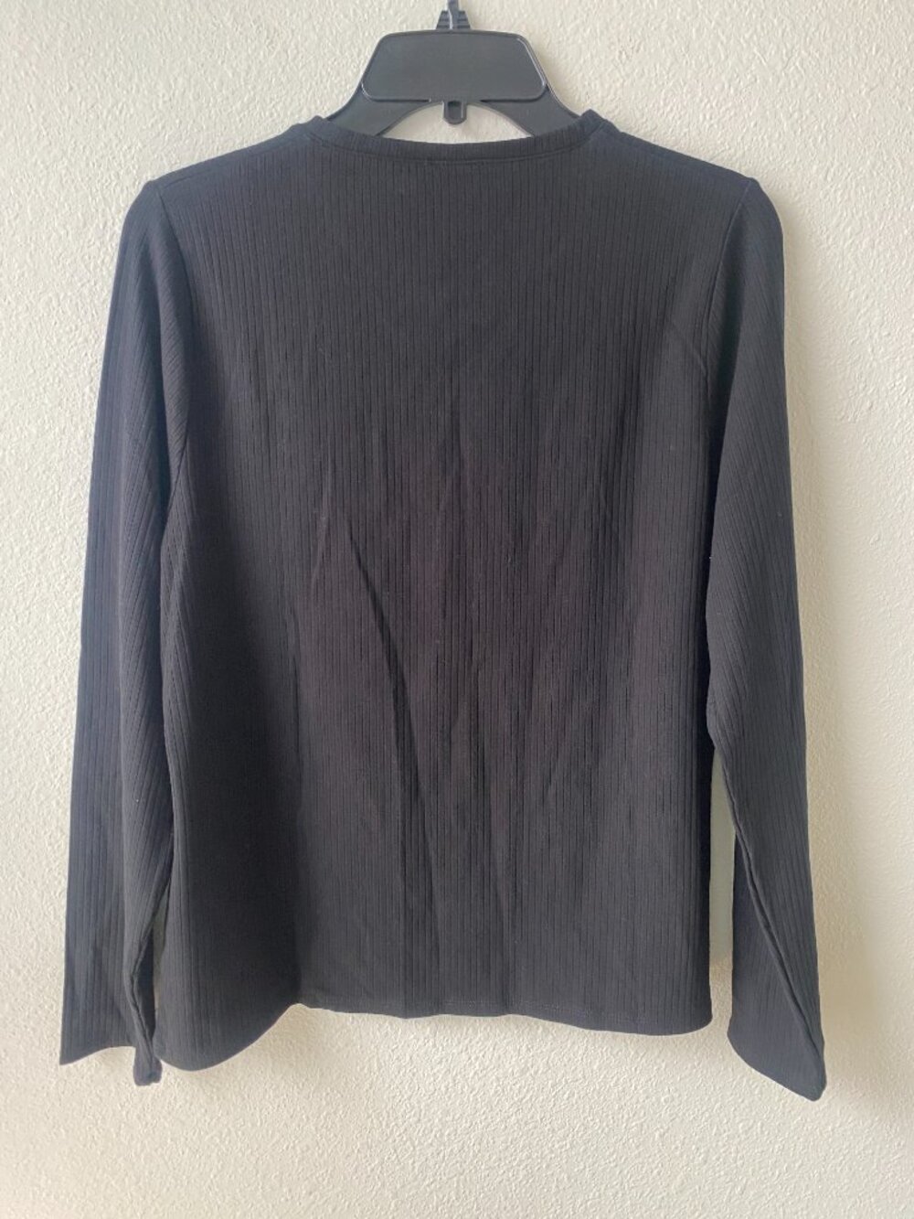 Splendid Women's Ribbed Crew Neck Long Sleeve Tee, Black, Size XL - Picture 4 of 4